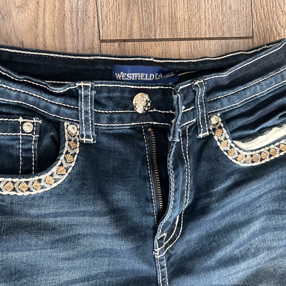 Dark Blue Women's Bootcut Jeans - Brand Unspecified - Picture 5 of 7